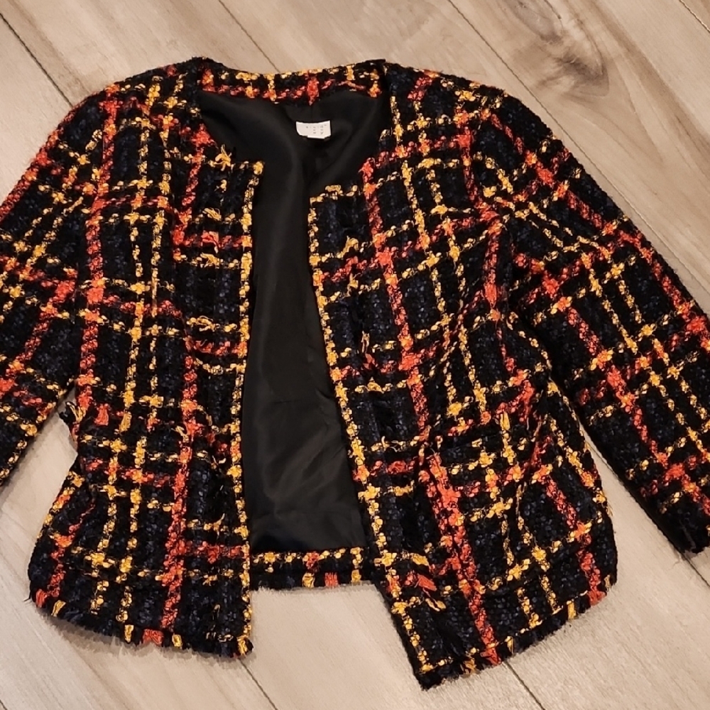 A New Day Black, Red, and Yellow Plaid Blazer